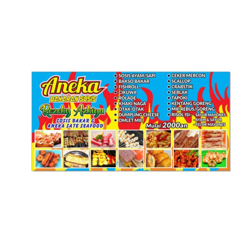Spanduk warung /Spanduk sosis bakar/aneka bakaran 2x1