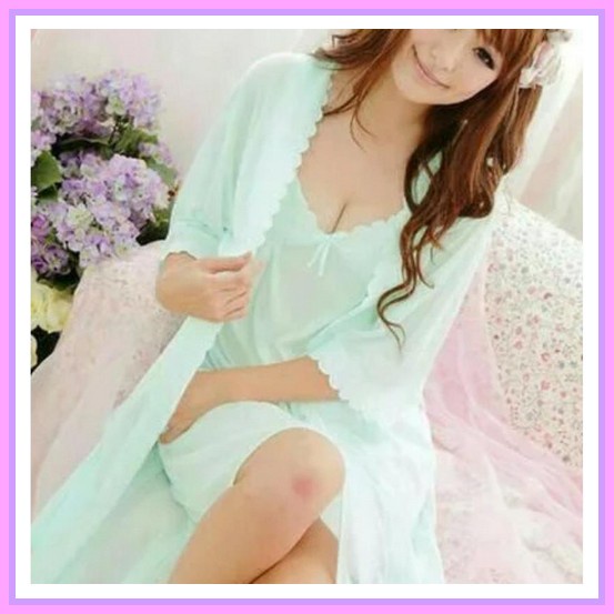 Lingery Sexy V-Neck Transparan Renda/Baju Tidur Wanita Jumbo Daster Kimono Trikot Silk / Baju Tidur 