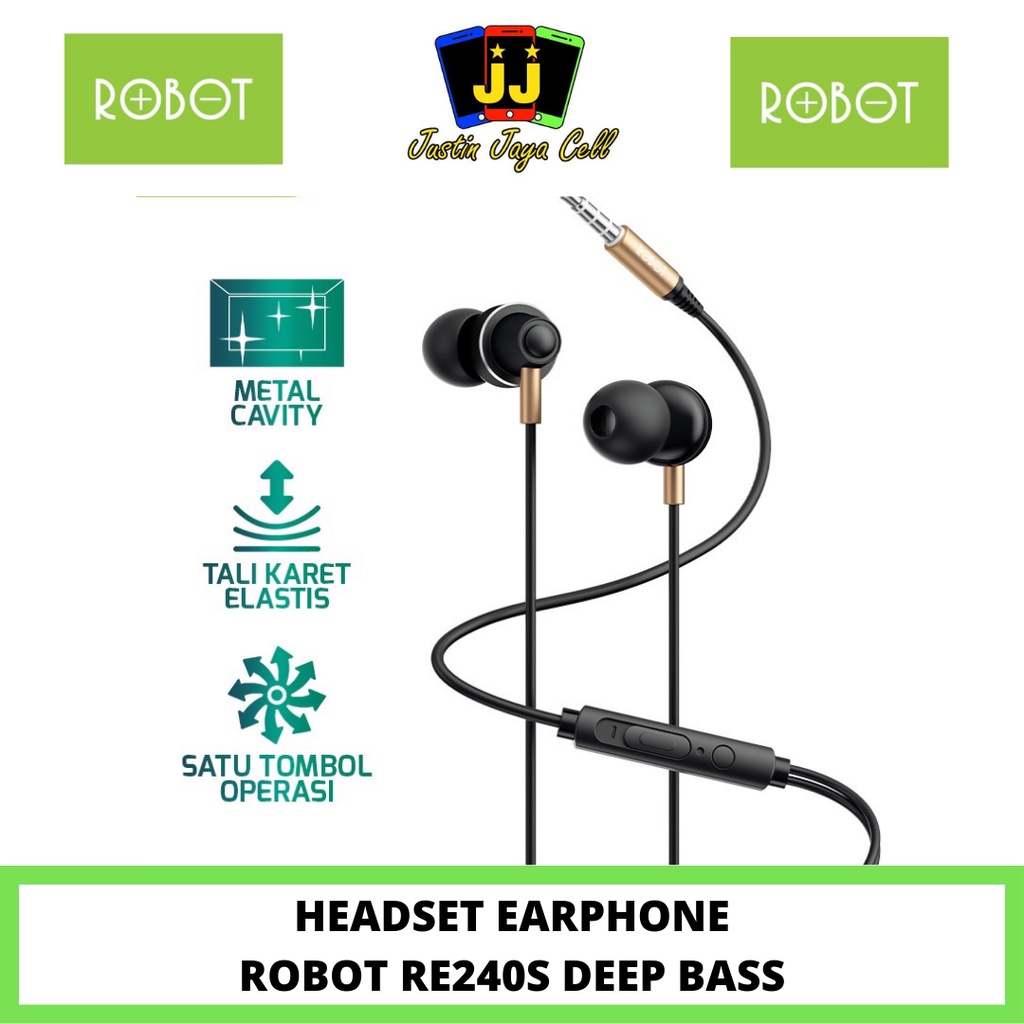 HEADSET ROBOT RE240S DEEP BASS METAL WIRE