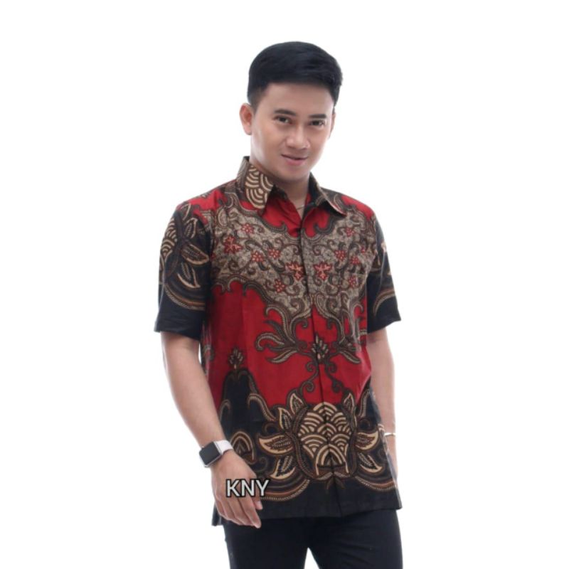 batik pria lengan pendek matrial katun adem nyerap kringat m l xl termurah terlaris terbaru