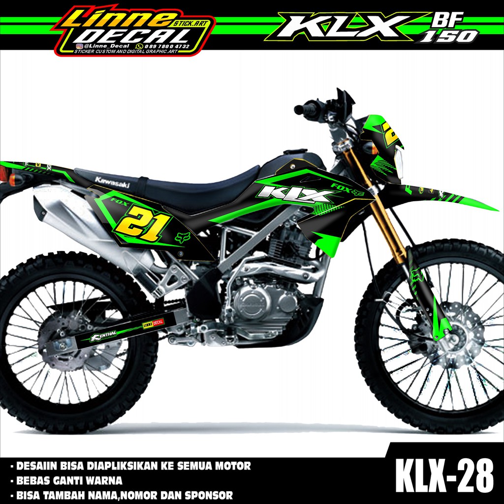 Decal Sticker KLX 150 Bf merah biru- Dekal stiker klx bf 150-striping klx 29