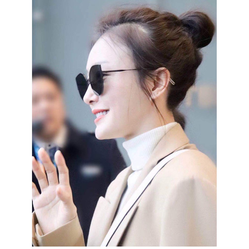K703 Kacamata Frame Hitam Model Retro Cat Eye Sunglasses Woman Fashion
