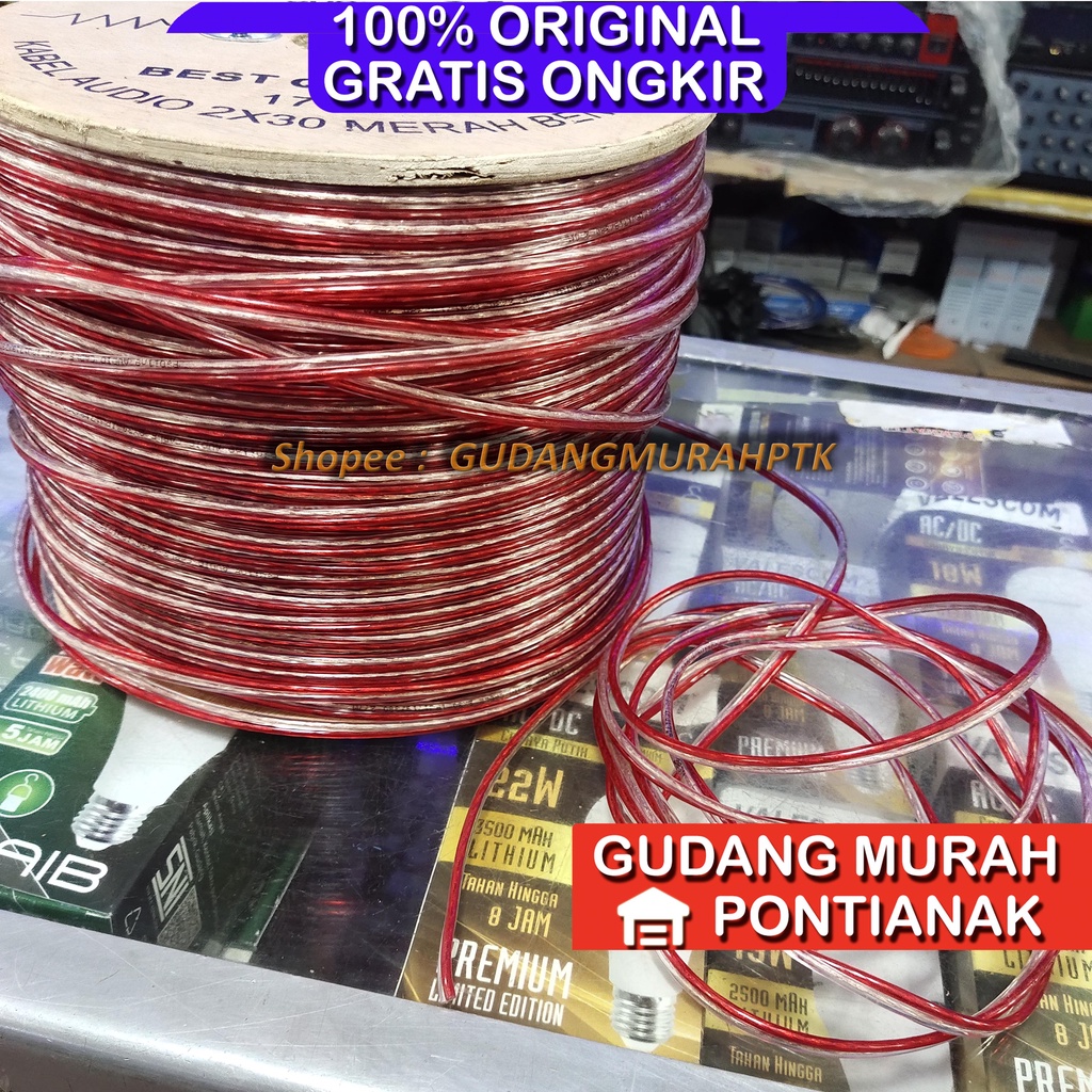 Kabel Listrik Transparant Bening Audio ukuran 30 kualitas Bagus 2x30