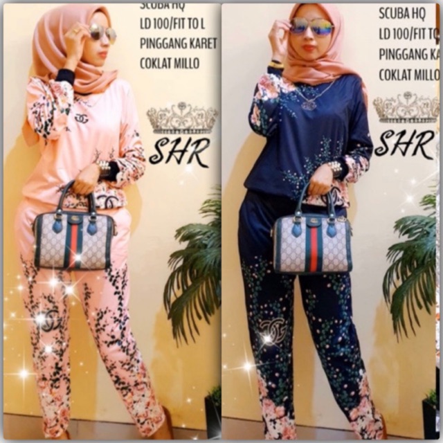 Shr set celana flower