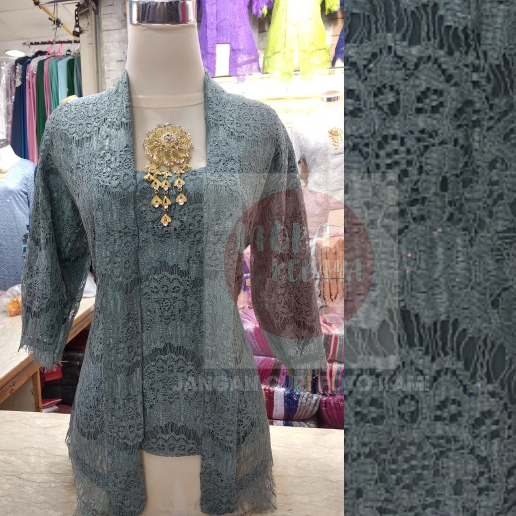 kebaya kutu baru lengan 7/8_kebaya brukat_kebaya_kebaya kutu baru modern_kebaya encim_kebaya wisuda murah-GREY