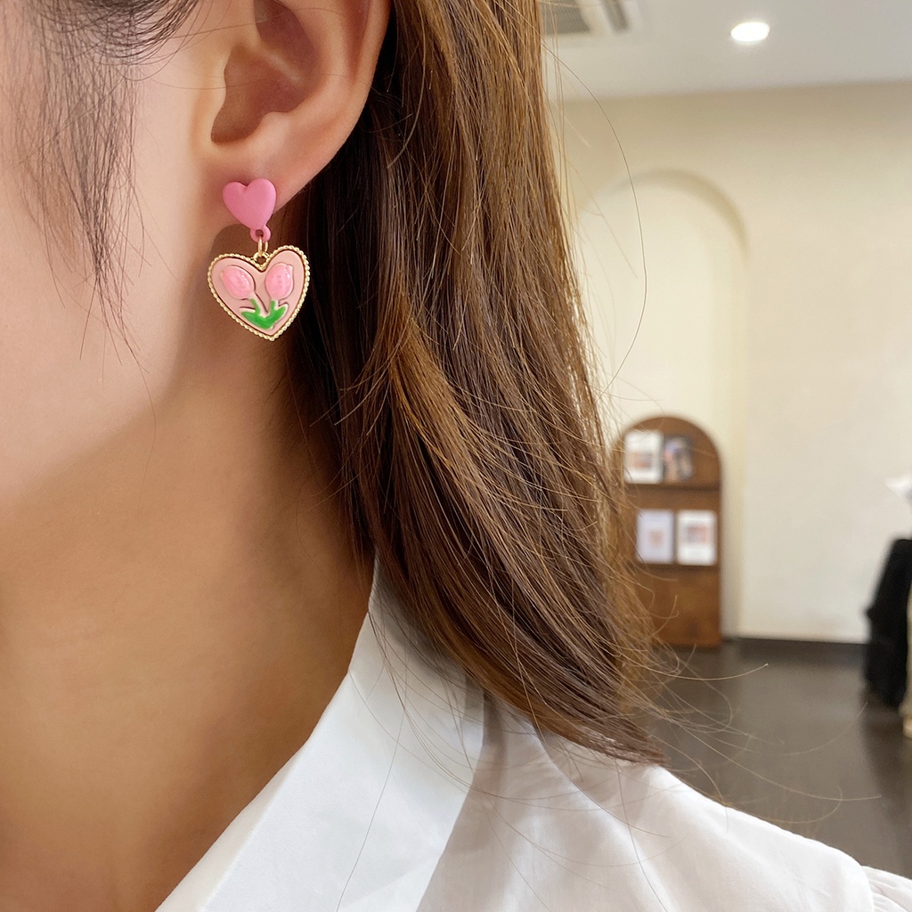 Anting Bentuk Bunga Gaya Retro Korea