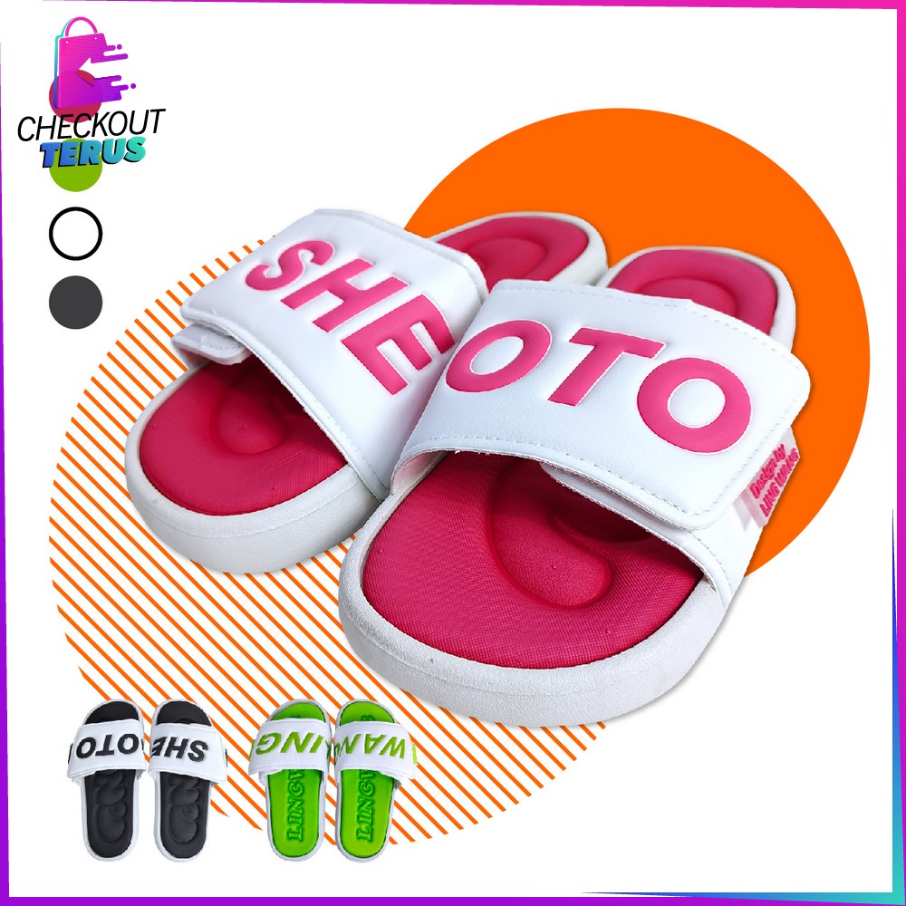 CT S54 Sandal Rumah Flat Flip Flop Korea Import Karet Elastis Wanita Pria Unisex Sendal Perekat Selop Slip On