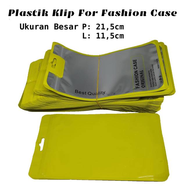 ( isi 100 lembar ) Plastik packing klip warna fashion case ukuran besar  21.5 cm X 11.5 cm