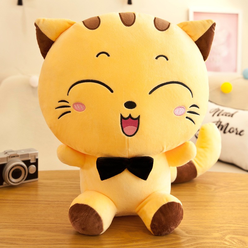 Mainan Boneka Stuffed Plush Kucing Wajah Besar 50CM 65CM Untuk Hadiah Ulang Tahun