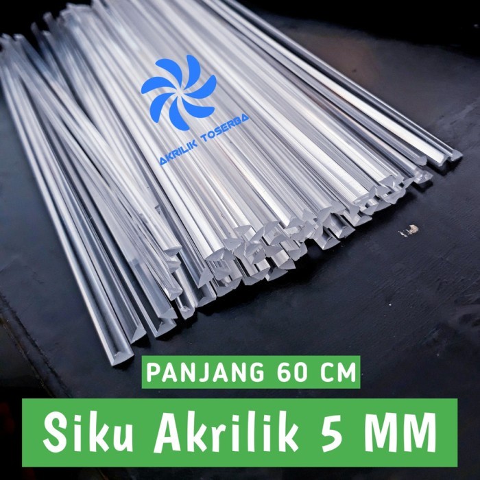 Siku Bahan Akrilik 5 MM Acrylic Siku Segitiga Panjang 60 cm x 5mm