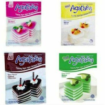 

NUTRIJELL AGARASA agar-agar rasa VANILA/ MELON/COKLAT /STROBERI 10gr