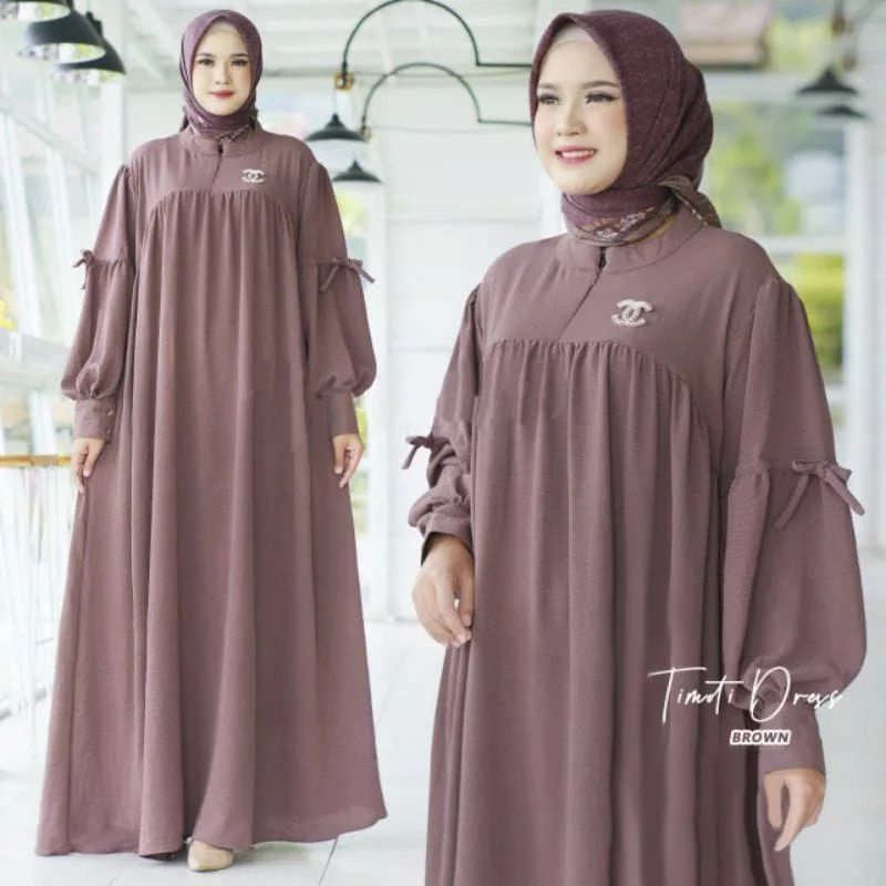 Timoti Dress / Gamis Wanita Muslim Terbaru Matt Crinkle Airflow Premium / Fashion Muslimah Terlaris 2022 / RC