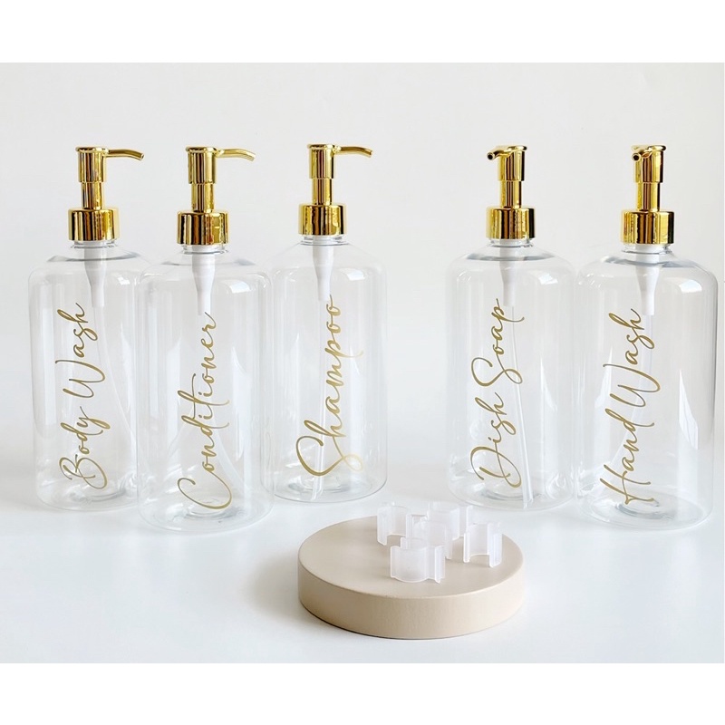 botol BENING 24 500ml GOLD CHIC LUXURY . aesthetic bottle minimalist refill organizer tempat sabun cair pump estetik