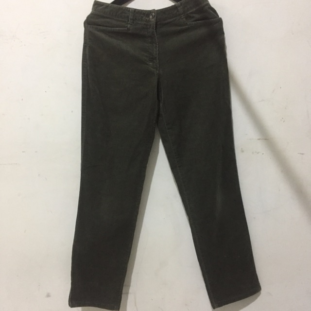Celana corduroy hijau tua - Thrift Shop