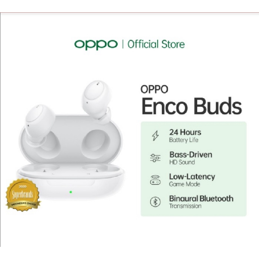 HEADSET OPPO RESMI TRUE WIRELESS W12 - OPPO ENCO - 100% ORIGINAL OPPO