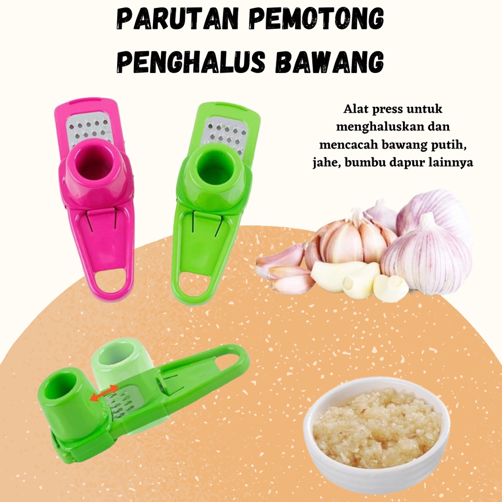 BISA (COD) Parutan Pemotong Penghalus Bawang Putih Merah / Garlic Press Chopper / Parutan Keju Mini