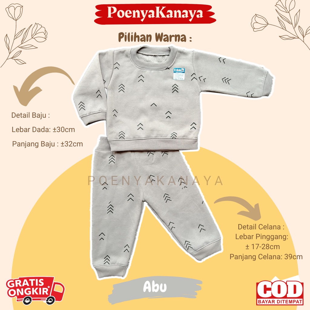 Setelan Sweater Jaket Bayi Anak Panjang ARROW HBc Size 6-18 Bulan SPY99