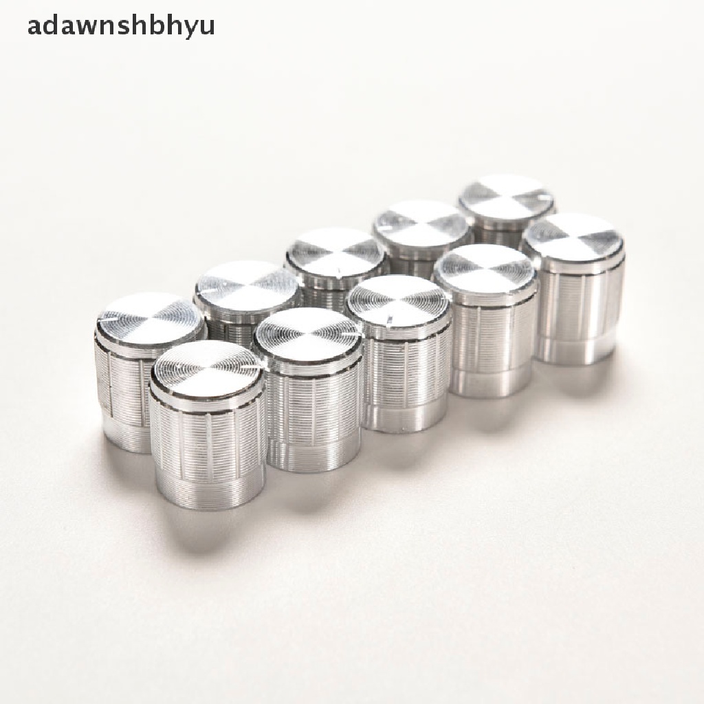 Adawnshbhyu 10PCS Knob Aluminium Saklar Putar Potensiometer Kontrol Volume Pointer Lubang 6mm