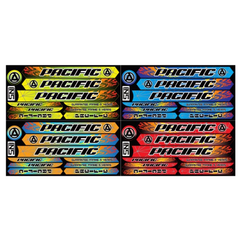 stiker decal sepeda BMX 12/16/18 pacific.1lembar isi 4