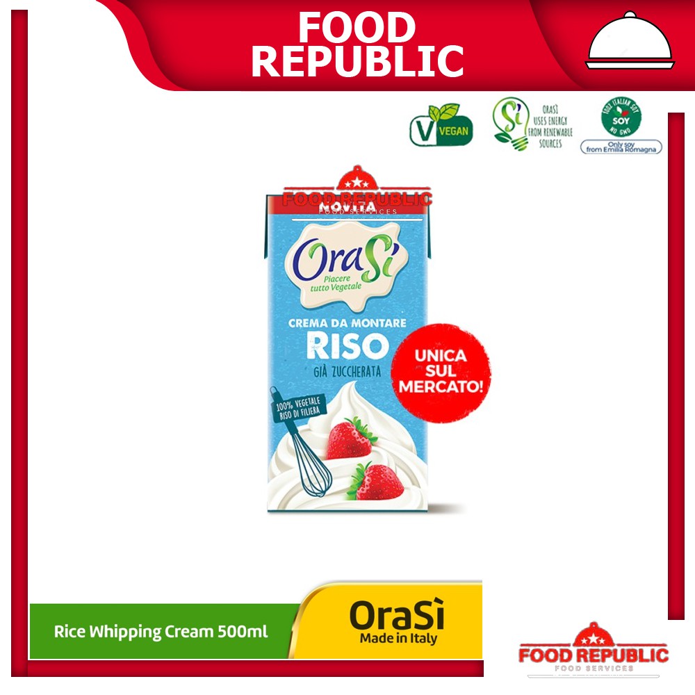 ORASI RICE WHIPPING CREAM 500 ML KRIM KOCOK VEGAN WHIP HALAL GLUTEN FREE