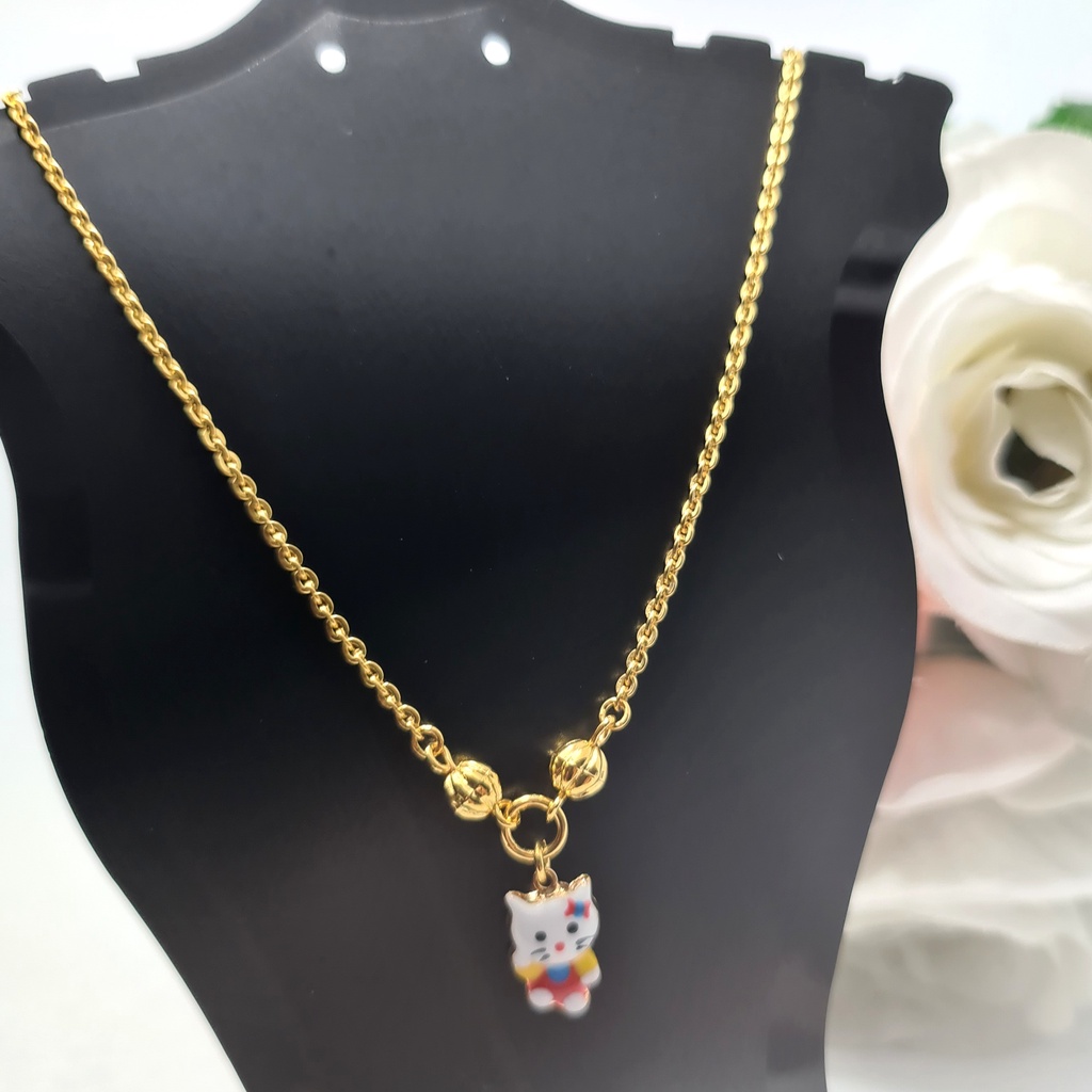 Kalung Rantai Anak Emas Muda Gambar Hello Kitty