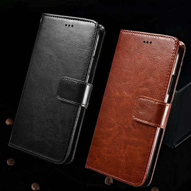 Flip Wallet Vivo Y91C Flip Cover Leather Sarung HP Dompet Kulit