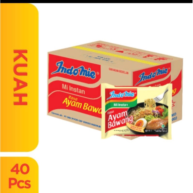 

Indomie kuah Ayam Bawang 86gr x 40 pcs