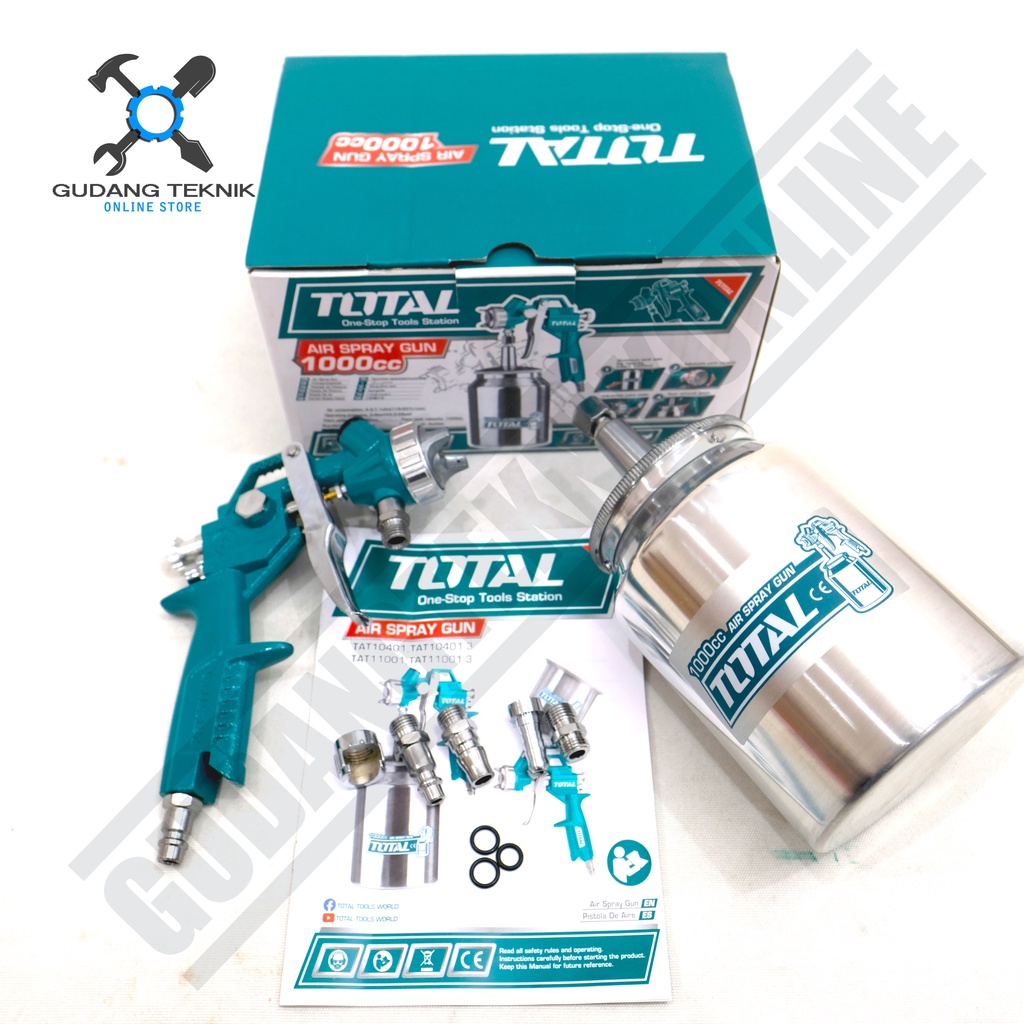 Spray Gun Total TAT11001 Tabung 1000ML Spraygun/ Alat Semprot Cat Tabung Bawah Total TAT 11001