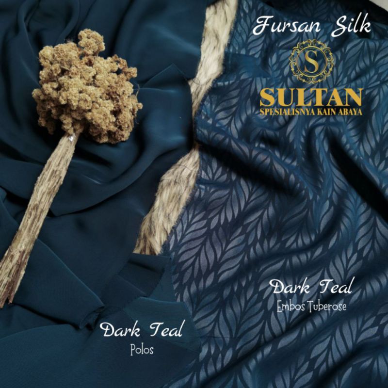 50CM EMBOS TUBEROSE FURUSIYAH SILK (MEREK LAMA: FURSAN SILK)  DARK TEAL KAIN SULTAN