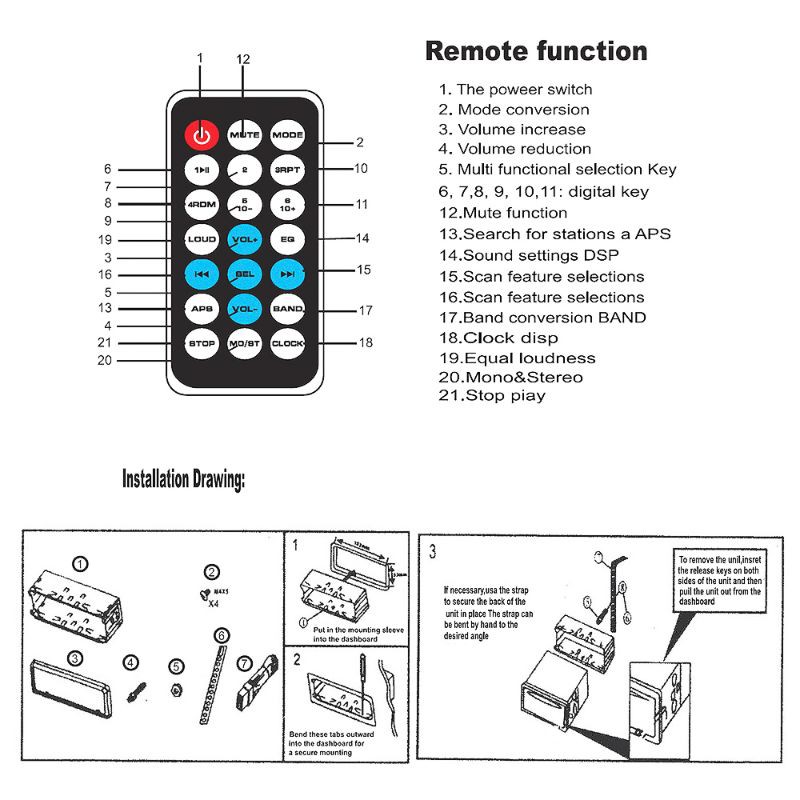 Taffware Tape Audio Mobil Multifungsi Bluetooth MP3 FM Radio