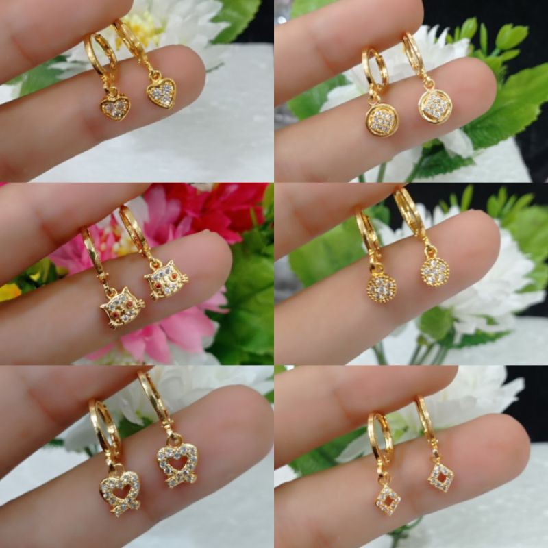 anting dewasa, perhiasan xuping lapis emas 18k