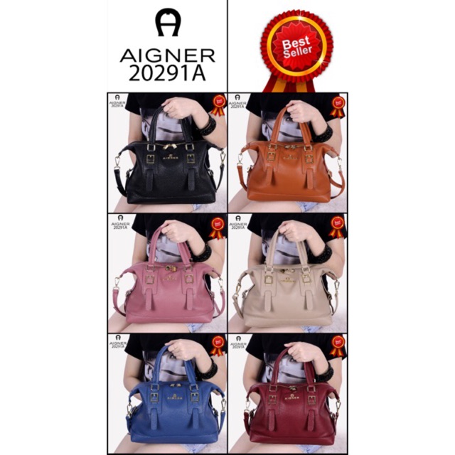 TAS AIGNER 20291# NEW AIGNER ANGELA Megan Women Handbags Clemence Soft Leather Like Ori Hardaware