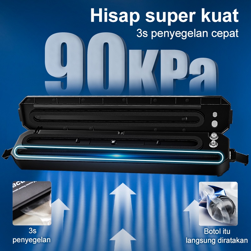 Amazefan  90KPa Hisap Besar Vacum Sealer Makanan Food Vacuum Mesin Vacuum Sealer Mesin Vacuum Bag Travel Vacuum And Vakum Bag Plastik Saver Food Vacum Plastic Sealer Mesin Pengemas Vakum VacuUm Vacum Sealer Makanan Basah Dan Kering Snack Vacum Sealer