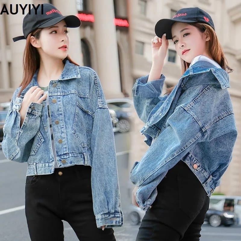 JAKET JEANS CROP WANITA BELAKANG KANCING 4