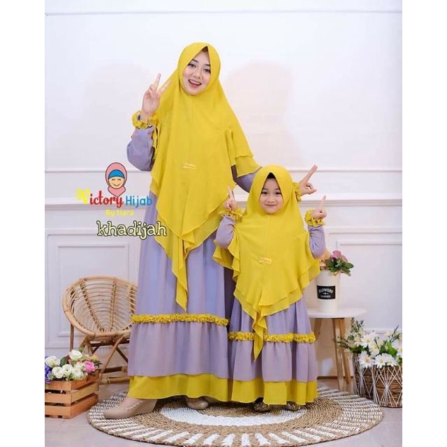 Gamis Syari couple ceruty babydol anak dan ibu