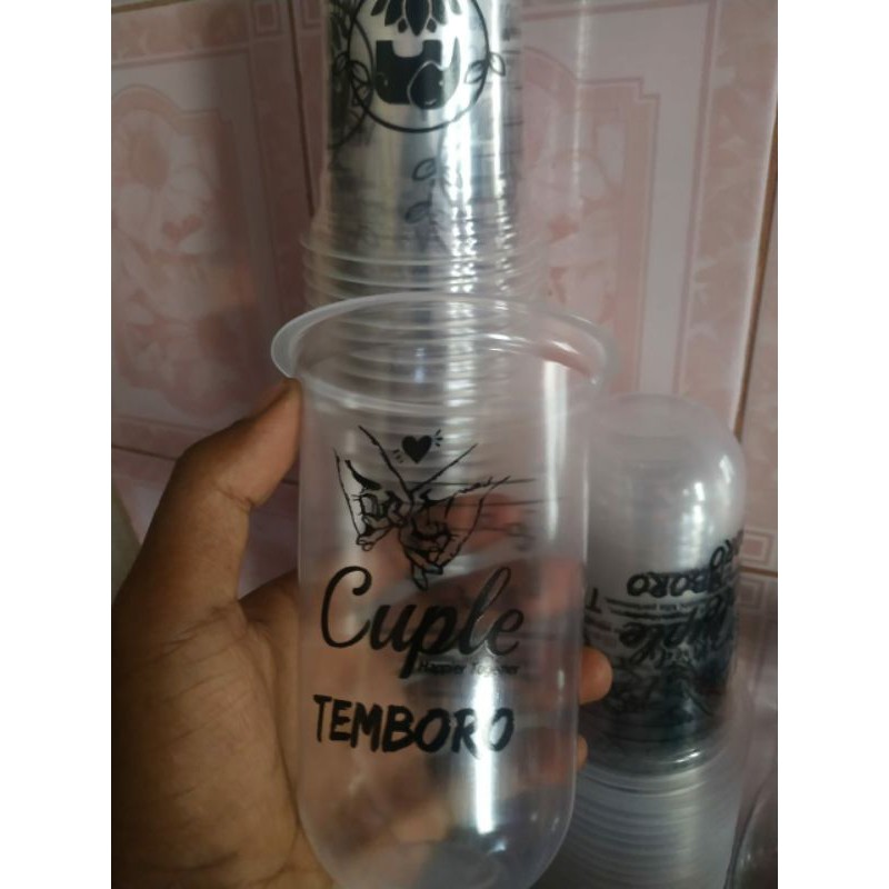 sablon gelas cup oval slim ukuran 16oz 7gram isi 500pcs