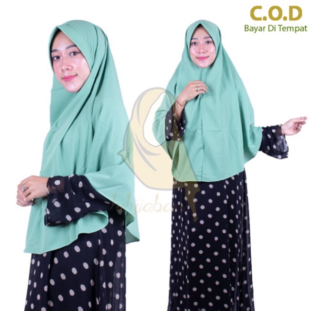JILBAB SYARI WOLFIS UK L PET ANTEM KHIMAR HIJAB JUMBO WOLLPEACH