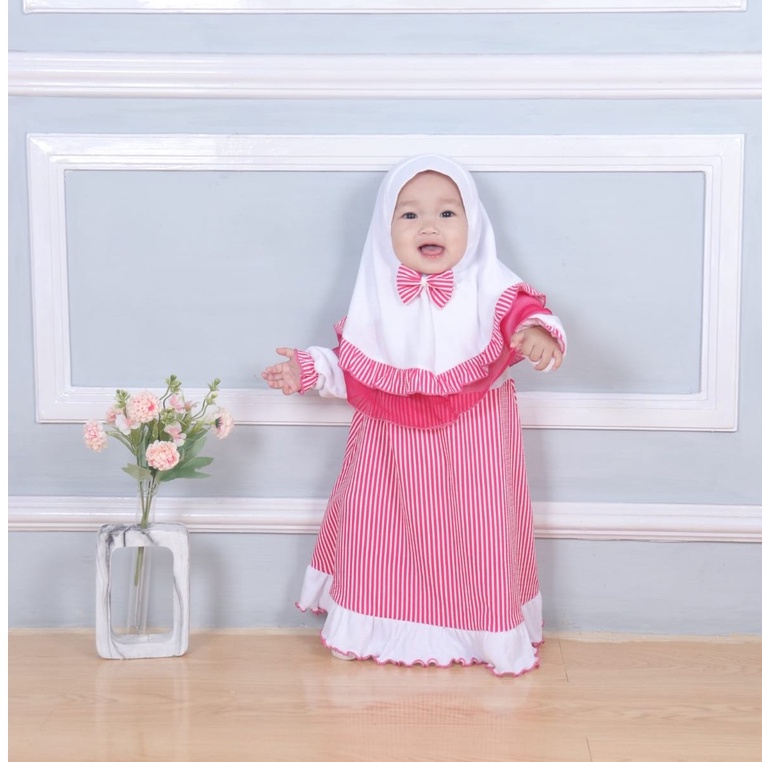 Gamis Bayi Perempuan 06 Bulan l Baju Muslim Bayi Perempuan l Gamis Anak 6Bulan - 1Tahun