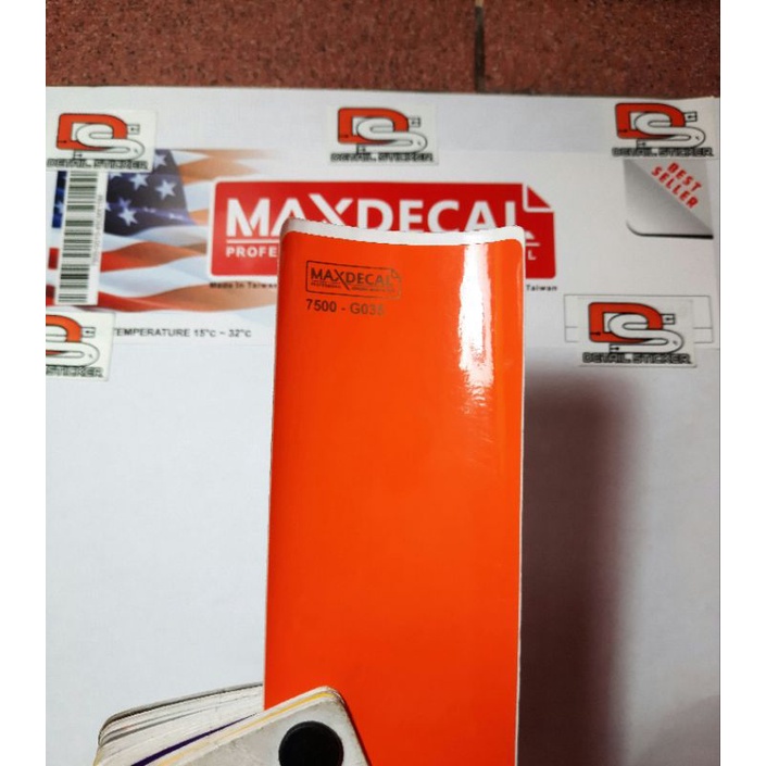 Sticker Stiker Skotlet Maxdecal Max Decal 7500 G035 Orange Glossy