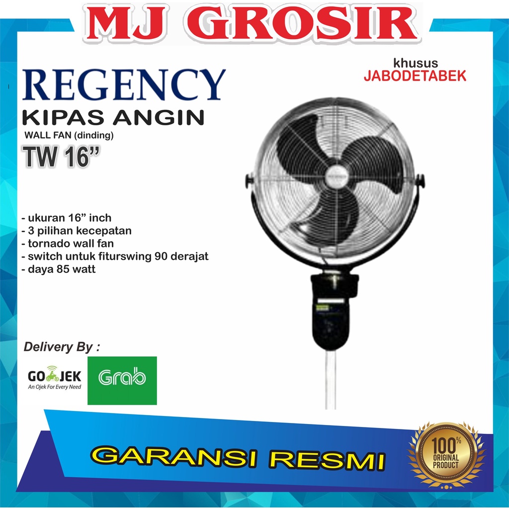 PROMO KIPAS ANGIN WALL FAN REGENCY TW 16 KIPAS ANGIN DINDING TORNADO