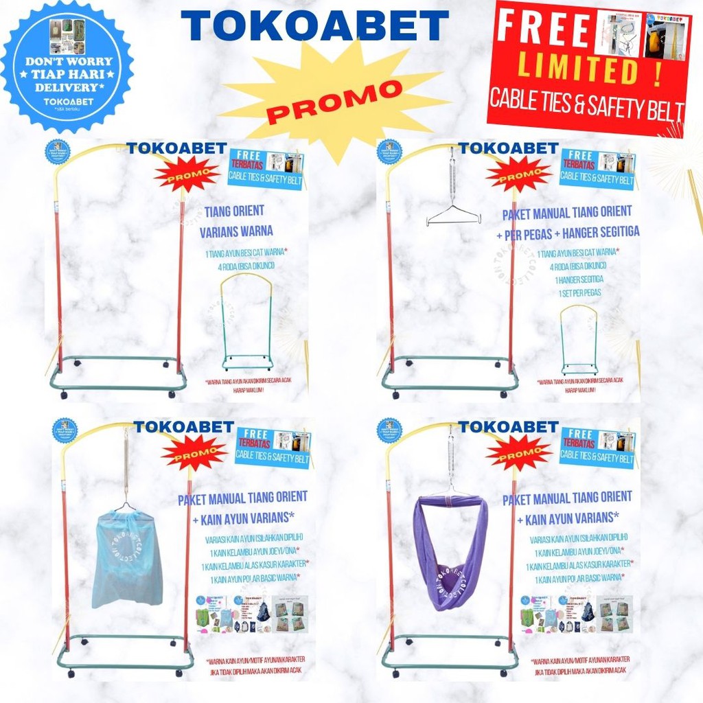 Ayunan Bayi TIANG ORIENT WARNA Varian Kain Kelambu Per Hanger FREE CABLE TIES SAFETY BELT (LIMITED)