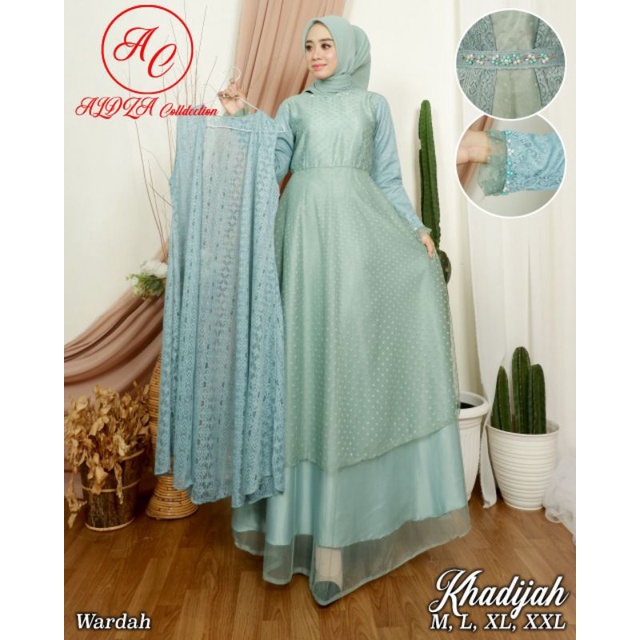 Gamis Tile Outer Mutiara| Gamis Khadijah Brokat Malika| Gamis| Gamis pesta| Gamis wisuda| Gamis Kondangan| Gamis Cardigan| Dress Pesta Mewah |Gamis Brokat| Gamis Tile