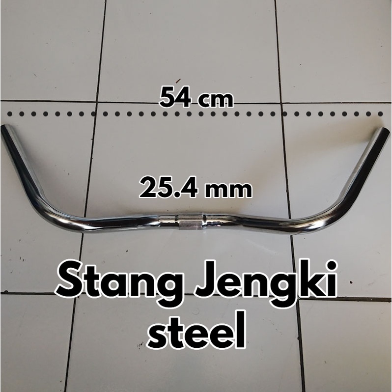 Handlebar Jengki Stang Kumis Sepeda Minitrek Mini Steel Chrome