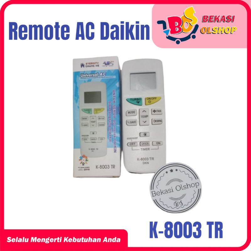 Remot / Remote AC Daikin Langsung DiPakai / Remote Daikin K-8003TR