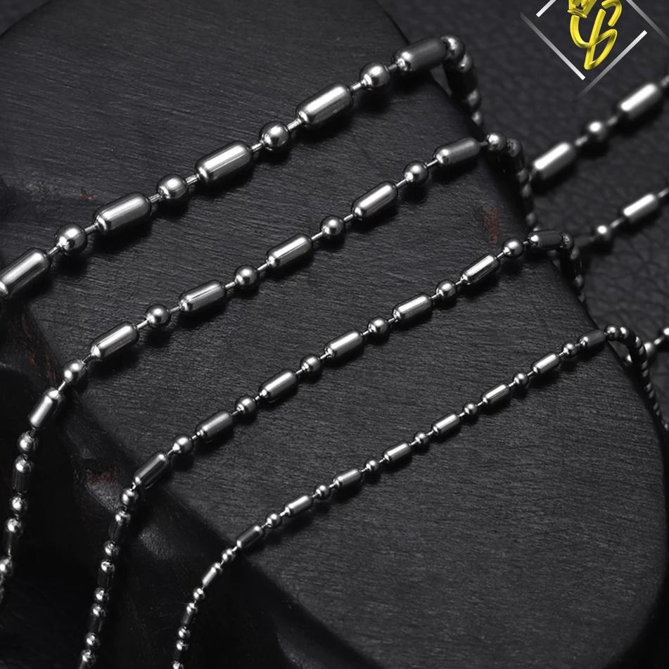 Kalung Rantai Mci Titanium Pria Wanita Cowok Cowo Laki Laki Cewek Cewe Keren Coker Perak Silver J7M