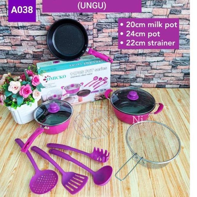 Kualitas Bagus OMICKO 11PCS POT SERIES Stainless Stell Ware