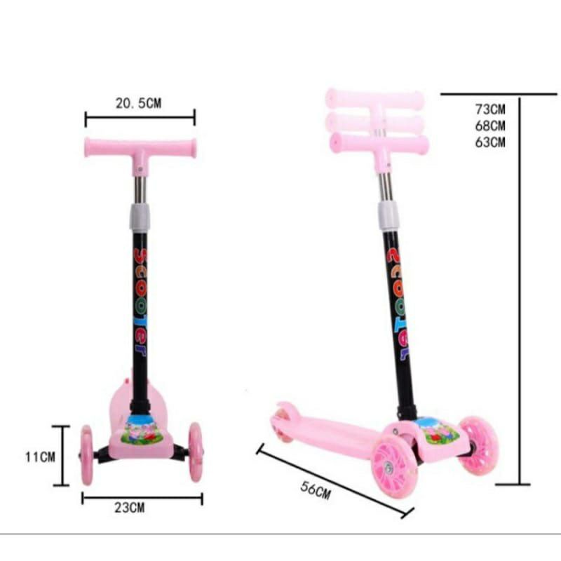 Scooter Otoped LED Kickboard mainan anak roda 3 SCOOTER PLASTIK