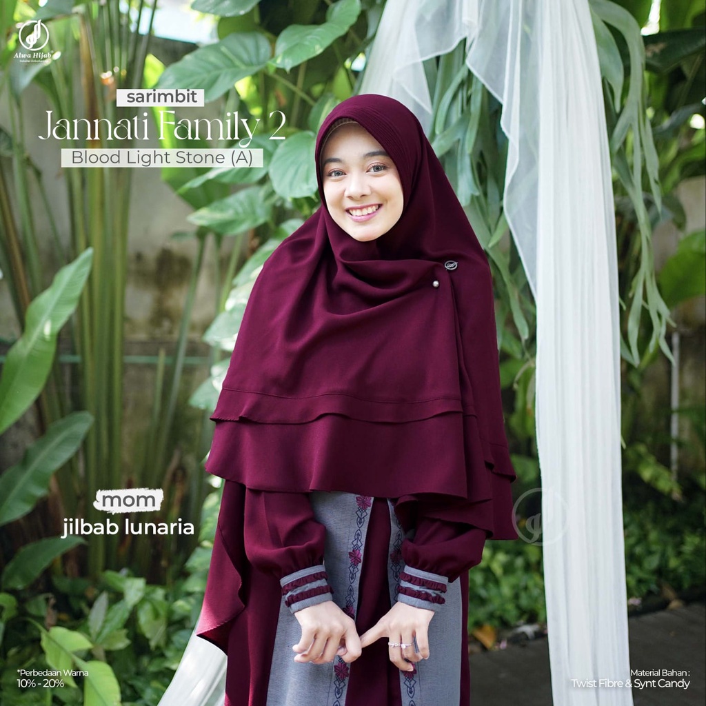 Gamis Mom Set Khimar Jannati Family Sarimbit Series By Alwa Hijab | Couplean Keluarga Jumbo Terbaru 