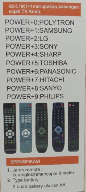 Remote tv untuk led / tv tabung  Polytron langsung pakai Good Quality