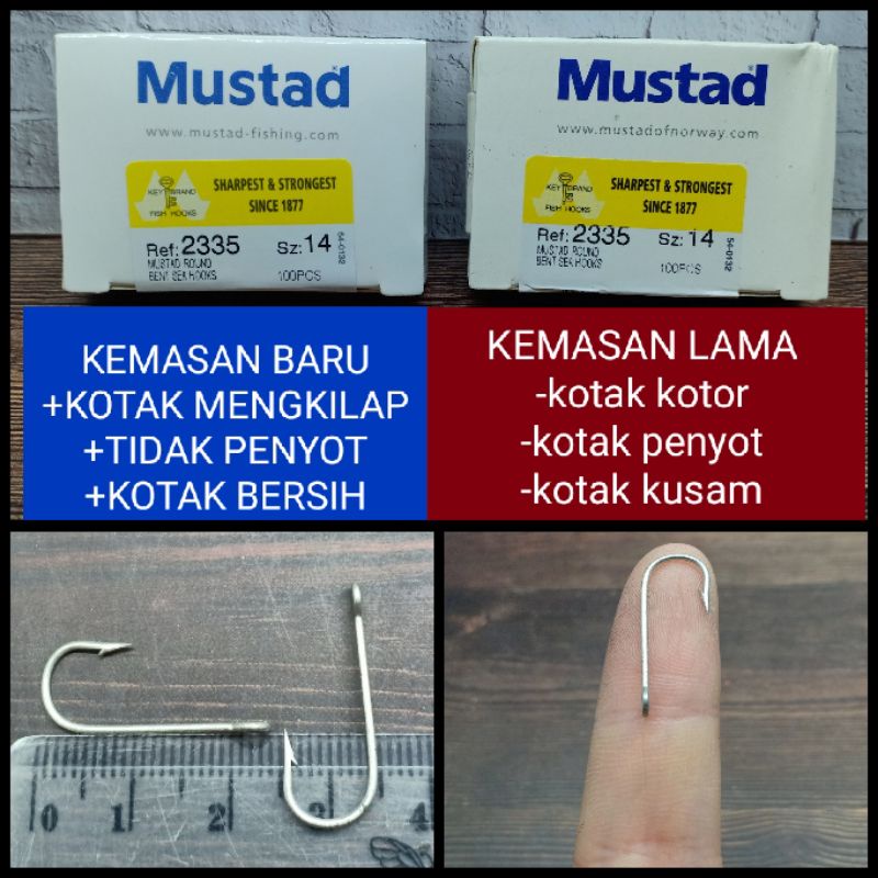 MUSTAD FISH HOOK SIZE 14 QUAL. 2335 KEY BRAND FISHING QTY.100PC  KAIL PANCING MUSTAD KAIL MUSTAD